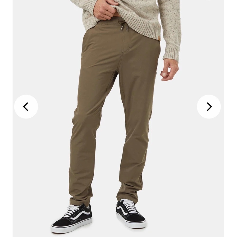 Tentree 10 Tree Simcoe InMotion Pant Men's M Tapered Recycled Poly Stretch Beige